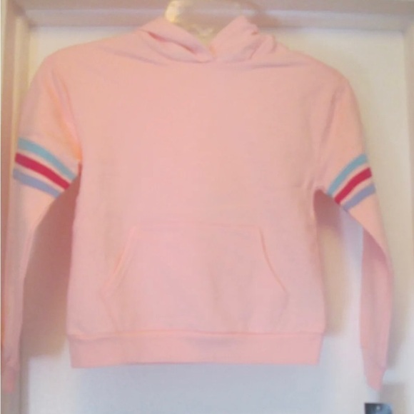 GIRL'S Ideology Rose Shadow (Pink) Rainbow Stripe Hoodie Sweatshirt Size 6-NWT - Picture 1 of 5